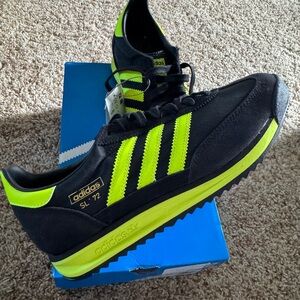 Adidas SL 72 Black and Neon Yellow Sneakers